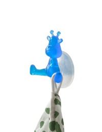 "Lustige Giraffe" Selbsthaftender Haken - Blau