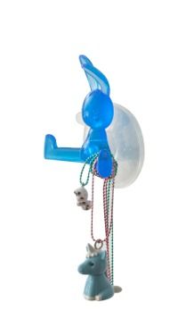 "Lustiges Kaninchen" Selbsthaftender Haken - Blau