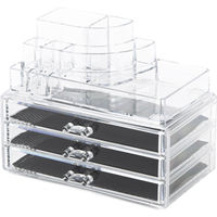 Großer Schmuck und Make-up Organizer mit 3 Schubläden - Transparent