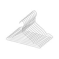 Set 10 Metall-Kleiderbügel - Grau