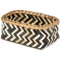 "Zebra" Kleiner Bambuskorb - Schwarz / Natur