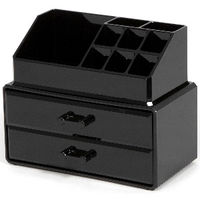 Schmuck- und Make-up-Organizer mit 2 Schubladen - Schwarz