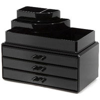 Großer Schmuck- und Make-up Organizer mit 3 Schubladen - Schwarz