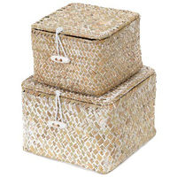 Set aus 2 "Tresor" Seegras-Aufbewahrungskörben - Beige