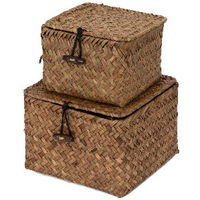Set aus 2 "Tresor" Seegras-Aufbewahrungskörben - Braun