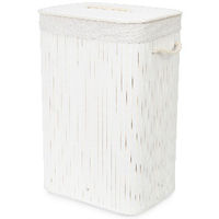 "Bamboo" Rechteckiger Faltbarer Wäschekorb - Weiß