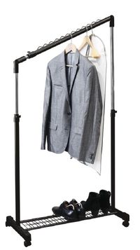 Garderobenstange mit Höhenverstellung in schwarz und silber