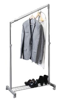 Garderobenstange mit Höhenverstellung in grau und silber