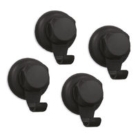 "Bestlock Black" Saugnapf Set mit 4 kleinen Haken für die Montage an der Wand