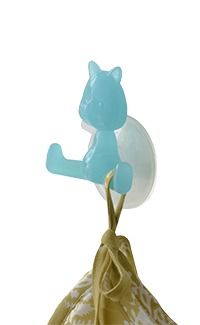 "Lustige Katze" Selbsthaftender Haken - Türkis