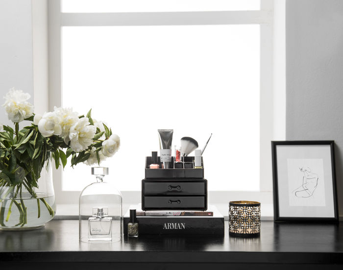 Schmuck- und Make-up-Organizer mit 2 Schubladen - Schwarz 8 Compactor