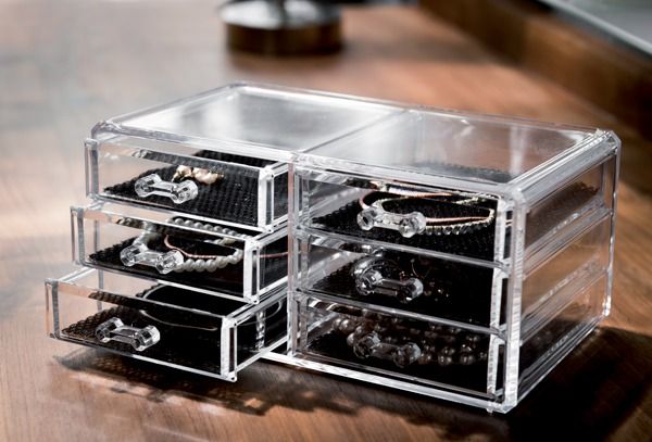 Schmuckschatulle mit 6 Schubladen - Transparent 6 Compactor