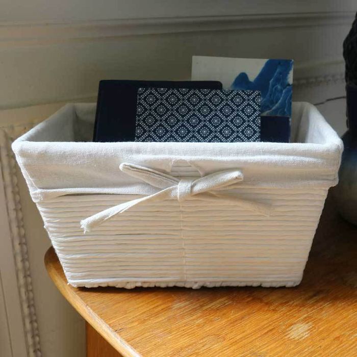 "Kimo" Geflochtener Papier-Aufbewahrungskorb - Weiß 6 Compactor