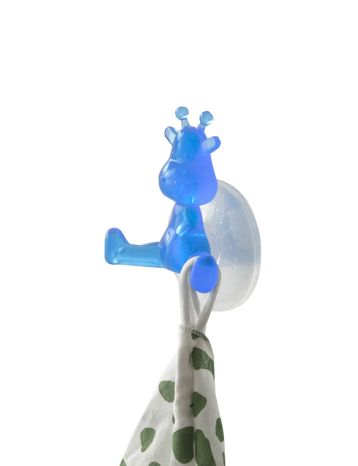 "Lustige Giraffe" Selbsthaftender Haken - Blau 1 Compactor