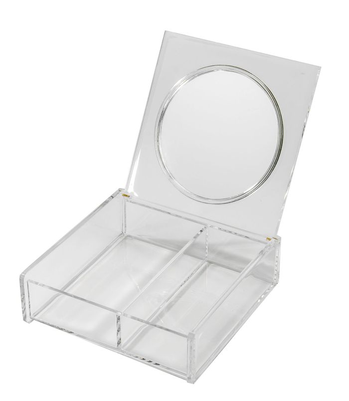 Make up Box mit Spiegel - Transparent 1 Compactor