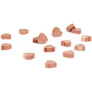 Set von 15 mottenabwehrenden Zedernholz-Herzen für Schubladen 2 Compactor