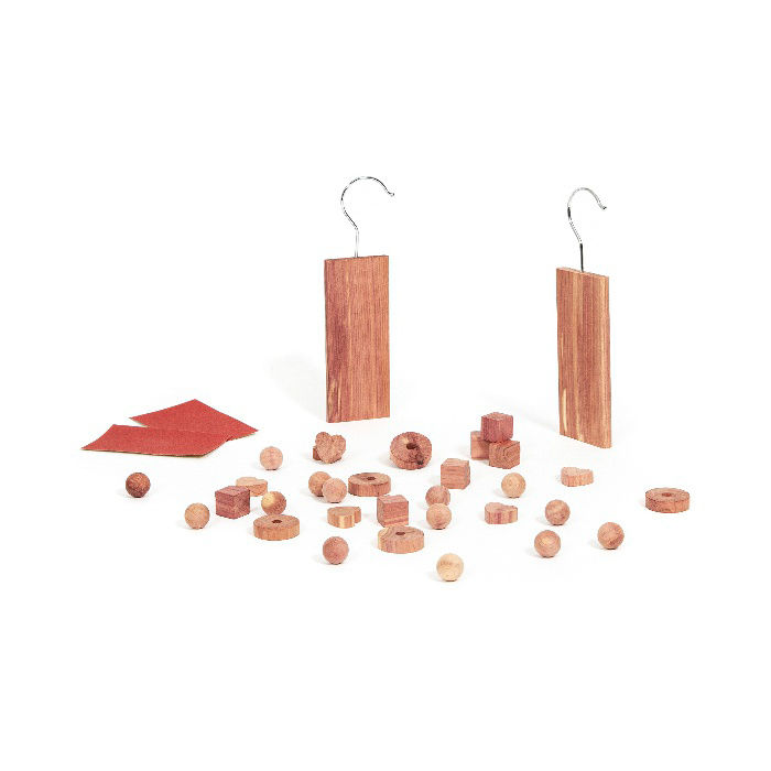 Set von 34 mottenabwehrenden Zeder Holz-Blöcken für Schubladen und Kleiderschrank 1 Compactor