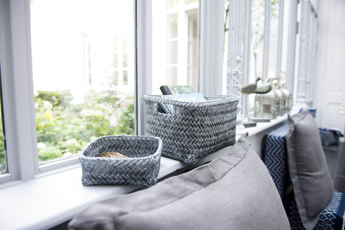 "Dalat" Kleiner Bambus Ablagekorb - Dunkelgrau 3 Compactor