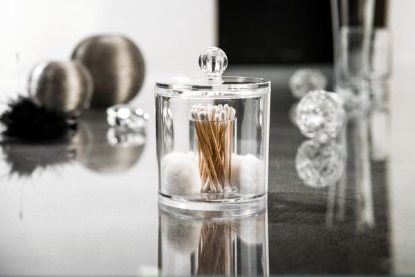 Wattebäuschchen Halter mit Deckel - Transparent 4 Compactor