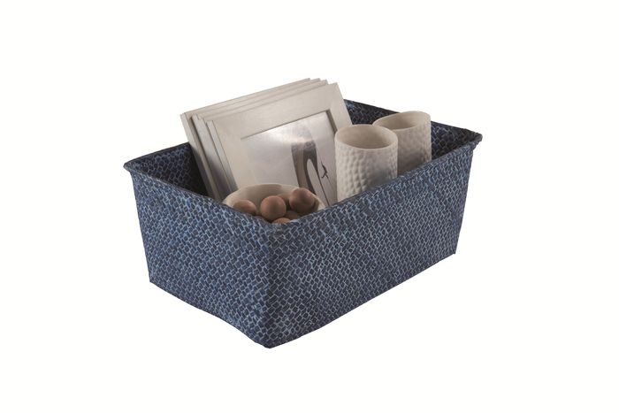 "Kito" Seegras-Ablagekorb - Denim Blau 2 Compactor