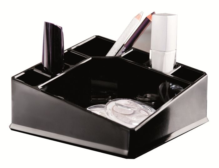 Quadratischer Make-up und Schmuck Organizer - Schwarz 1 Compactor