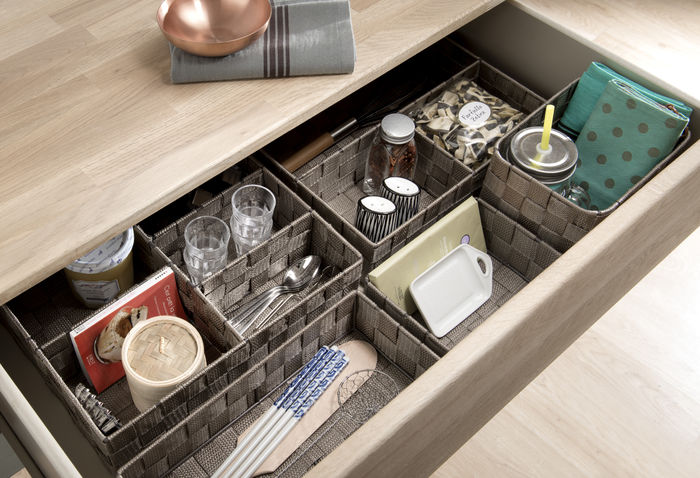 "Stan" Großer Schubladen-Organizer -Taupe 6 Compactor