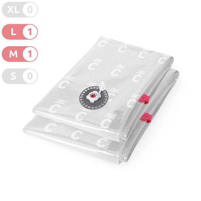 "Aspispace" Set aus 2 mittleren und großen platzsparenden Vakuum-Aufbewahrungsbeuteln - 1 mittlere u 1 Compactor
