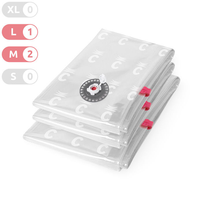 "Aspispace" Set aus 3 mittleren und großen platzsparenden Vakuum-Aufbewahrungsbeuteln - 2 mittlere u 1 Compactor