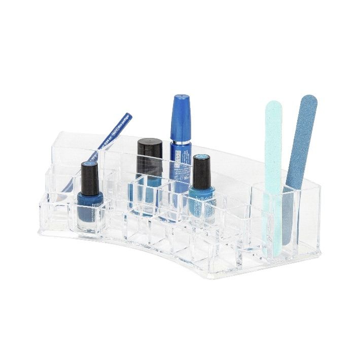 Kurviger Make-Up Organizer mit Multi-Abteilen - Transparent 3 Compactor
