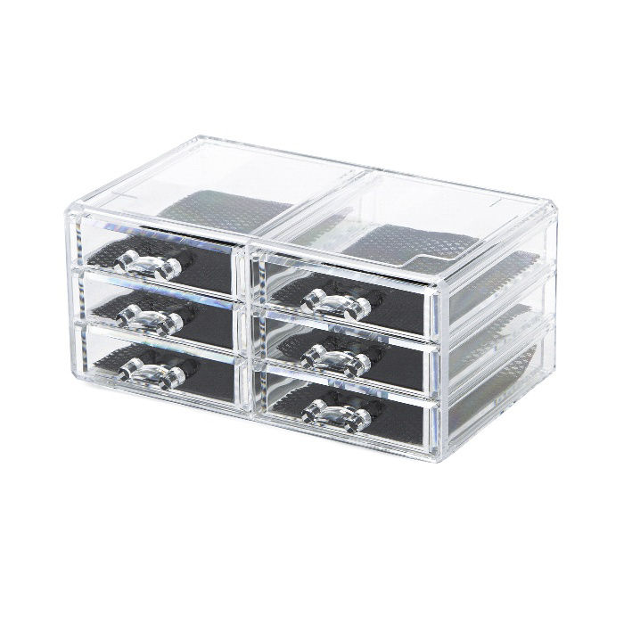 Schmuckschatulle mit 6 Schubladen - Transparent 1 Compactor