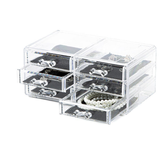 Schmuckschatulle mit 6 Schubladen - Transparent 5 Compactor