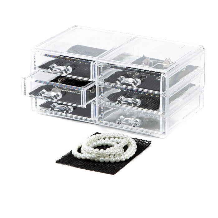Schmuckschatulle mit 6 Schubladen - Transparent 3 Compactor