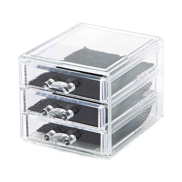 Kleine Schmuckschatulle mit 3 Schubladen - Transparent 1 Compactor