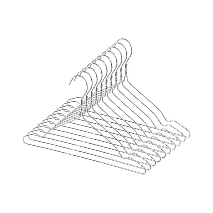 Set 10 Metall-Kleiderbügel - Grau 1 Compactor