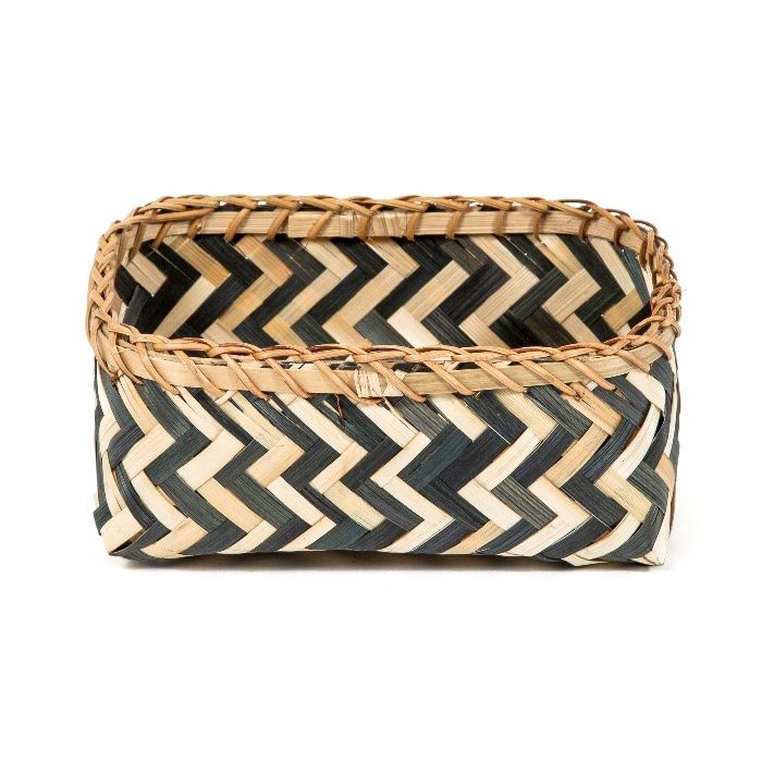 "Zebra" Kleiner Bambuskorb - Schwarz / Natur 2 Compactor