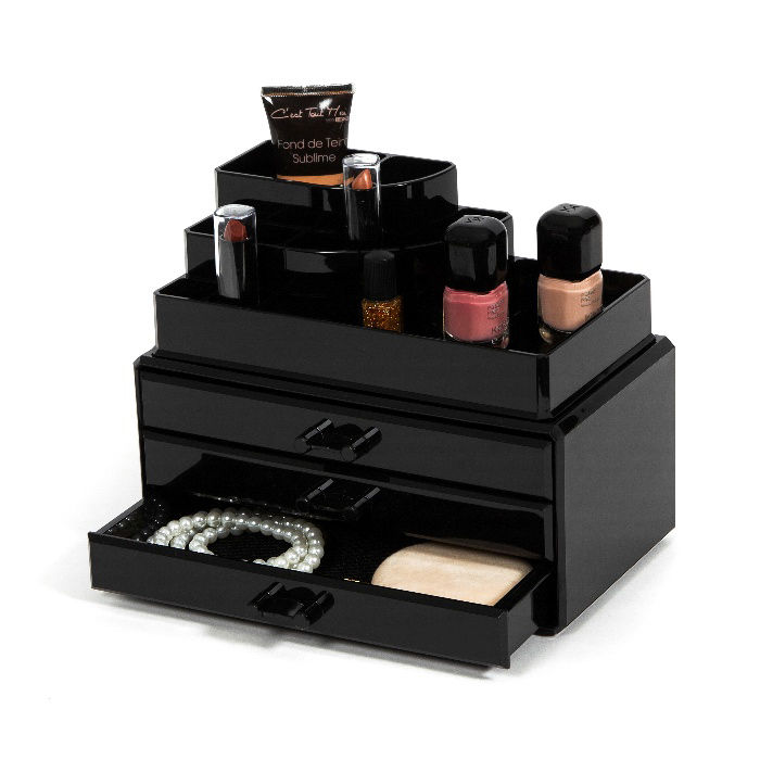Großer Schmuck- und Make-up Organizer mit 3 Schubladen - Schwarz 6 Compactor