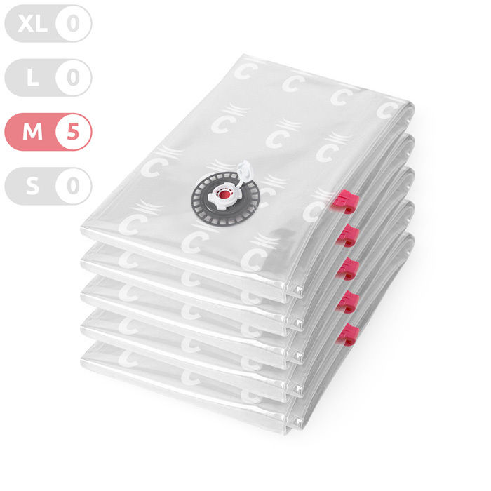 "Aspispace" Set aus 5 platzsparenden Vakuum-Aufbewahrungsbeuteln 1 Compactor