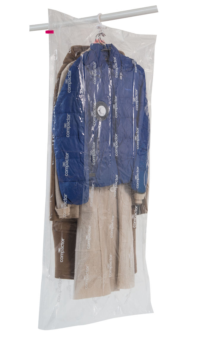 "Espace +" Set aus 2 platzsparenden, hängenden Vakuumbeuteln - 1 langer und 1 kurzer 1 Compactor