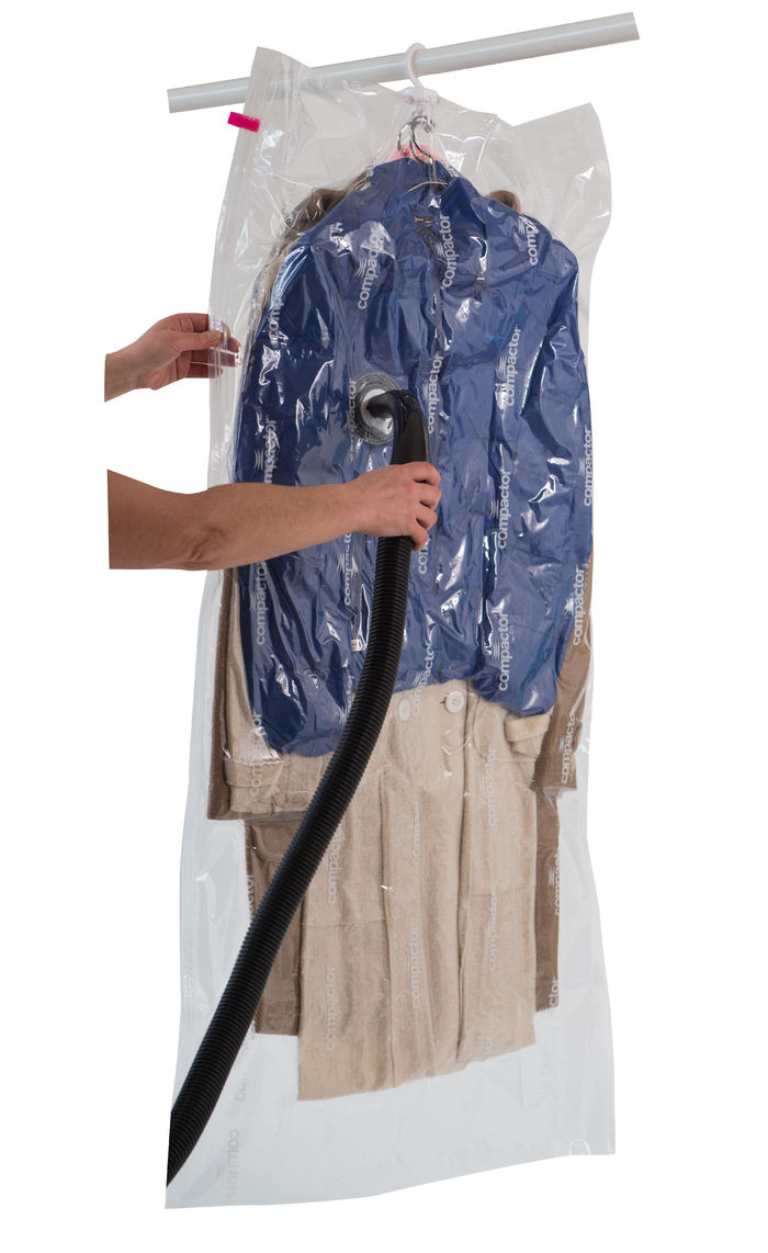 "Espace +" Set aus 2 platzsparenden, hängenden Vakuumbeuteln - 1 langer und 1 kurzer 2 Compactor