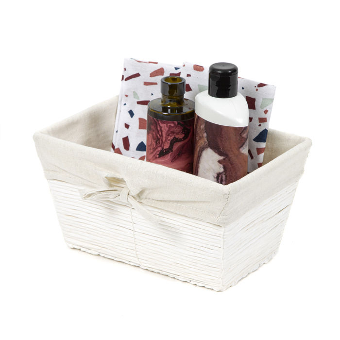 "Kimo" Geflochtener Papier-Aufbewahrungskorb - Weiß 4 Compactor