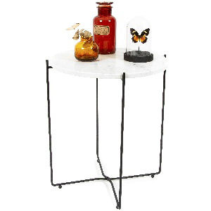 "Agneta" Weißer Marmor-Beistelltisch Kopenhagen 3 Compactor