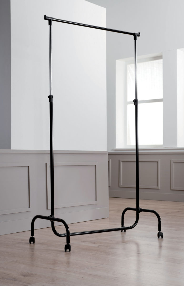 Öko-Serie Verstellbare Kleiderstange + 6 rutschfeste "Sticky" Kleiderbügel 3 Compactor