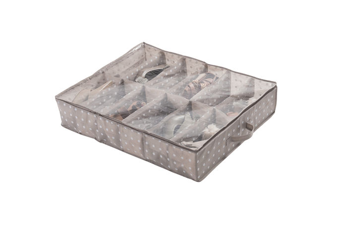 Rivoli Unterbett Schuh-Aufbewahrungstasche mit 12 Fächern 1 Compactor