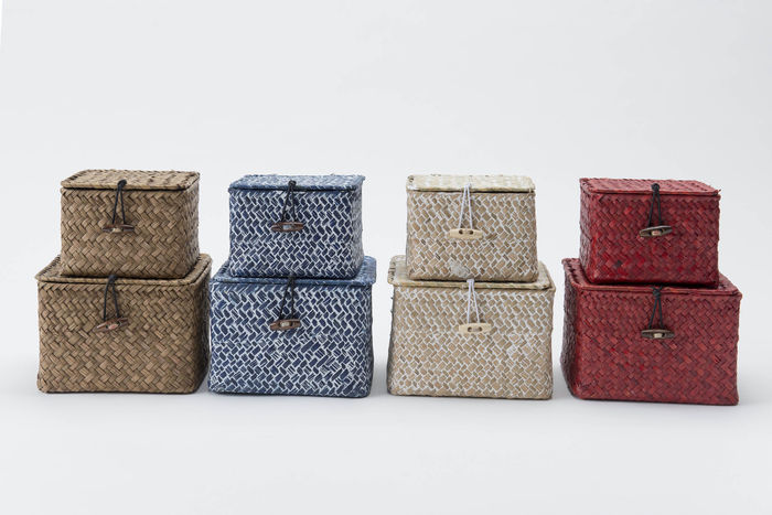 Set aus 2 "Tresor" Seegras-Aufbewahrungskörben - Beige 6 Compactor