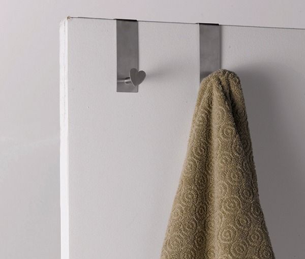 Set 2 quadratische und herzförmige Einzelhaken zum über die Tür hängen 1 Compactor