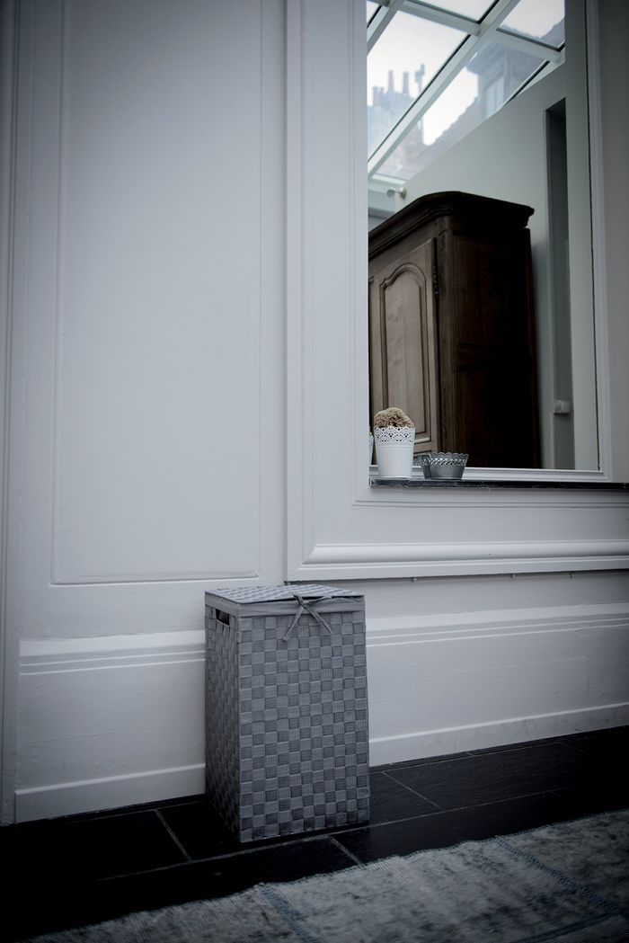 "Stan" Quadratischer Wäschekorb - Grau 2 Compactor