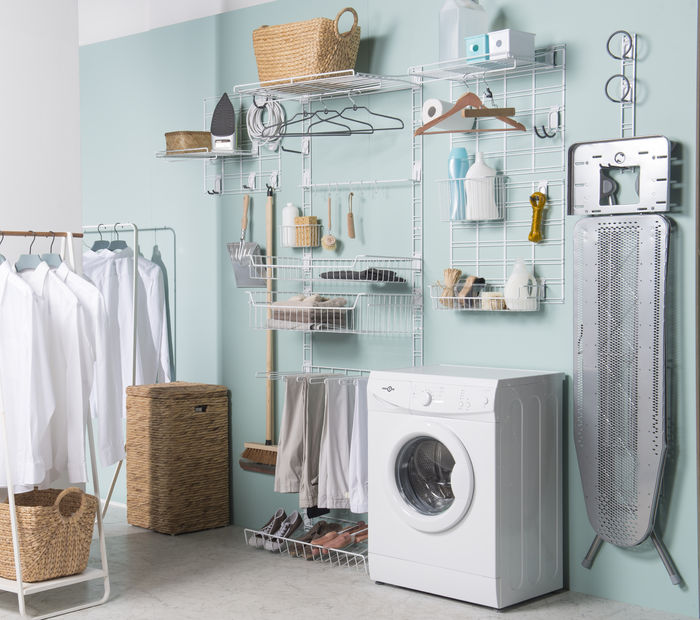 Walltech Hauswirtschaftsraum Kurze Leiter-Regal Schiene 3 Compactor