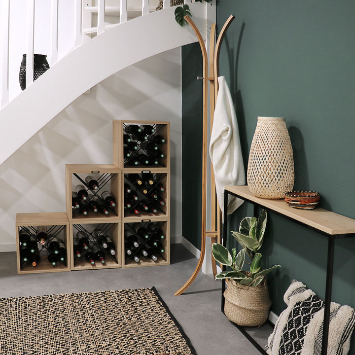 Set mit 2 Stapelbaren Quadratischen Weinregalen Kopenhagen 6 Compactor