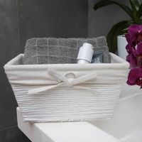 "Kimo" Geflochtener Papier-Aufbewahrungskorb - Weiß