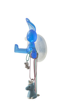 "Lustiges Kaninchen" Selbsthaftender Haken - Blau